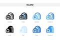 Igloo icons in different style. Igloo icons set. Holiday symbol. Different style icons set. Vector illustration