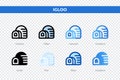 Igloo icons in different style. Igloo icons set. Holiday symbol. Different style icons set. Vector illustration