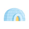 Igloo, icy cold house, winter built from ice blocks vector Illustration Royalty Free Stock Photo