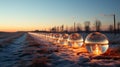 Winter Wonderland: A Breathtaking Landscape Illuminated By Glass Globes