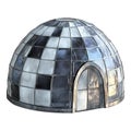 An igloo illustrated on a transparent background ideal for architectural presentations winterthemed projects or educational Royalty Free Stock Photo