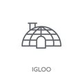 Igloo linear icon. Modern outline Igloo logo concept on white ba