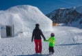 Igloo in the mountains,