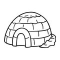 Igloo Outline Vector Illustration for Educational and Design Purposes Royalty Free Stock Photo