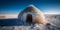 An igloo in the sandy desert