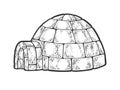 Igloo snow hut sketch vector illustration Royalty Free Stock Photo