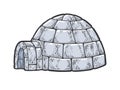 Igloo snow hut sketch vector illustration Royalty Free Stock Photo