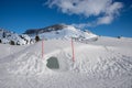 Igloo in snow winter landscape, austrian alps Royalty Free Stock Photo