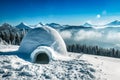 Igloo in the snowy mountains