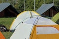 Igloo tents and Canadian tent camping in a scout camp