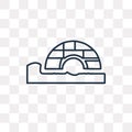 Igloo vector icon isolated on transparent background, linear Igloo transparency concept can be used web and mobile