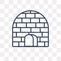 Igloo vector icon isolated on transparent background, linear Igloo transparency concept can be used web and mobile