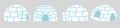 Igloos ice house in flat design set Royalty Free Stock Photo