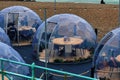 igloos or pods on terrace at Brighton pier