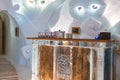 The Iglu Dorf interior hotel - a restaurant and bar in an igloo on the Gornergrat slopes. Royalty Free Stock Photo