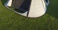 Iglu tents installed on artificial grass Royalty Free Stock Photo