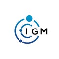 IGM letter technology logo design on white background. IGM creative initials letter IT logo concept. IGM letter design