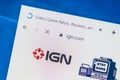Ign.com Web Site. Selective focus. Royalty Free Stock Photo
