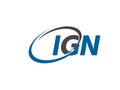 IGN logo, design, vector illustration Royalty Free Stock Photo