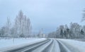 Ignalinos nuclear plant in Lithuanian winter