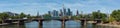 Ignas Bubis bridge with skyline, Frankfurt, Germany