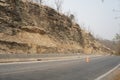 The asphalt road in Doi Inthanon National Park is a geological structure consisting of gneiss metamorphic rocks and igneous rocks.