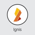 Ignis Virtual Currency - Vector Web Icon. Royalty Free Stock Photo