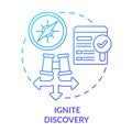 Ignite discovery blue gradient concept icon