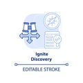 Ignite discovery light blue concept icon