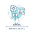 Ignite discovery turquoise concept icon