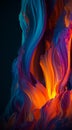 Dancing Flames: Abstract Image of Blue and Orange Fire (AI Generated) Royalty Free Stock Photo