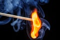 Ignited match and blown off match Royalty Free Stock Photo