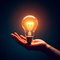 Igniting Innovation A Glowing Lightbulb Symbolizes Breakthrough Ideas and Progress in Technology Design and Business Royalty Free Stock Photo