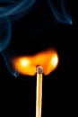Igniting match with smoke Royalty Free Stock Photo