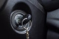 Ignition lock car with key Royalty Free Stock Photo