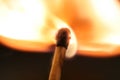 Ignition of a match Royalty Free Stock Photo