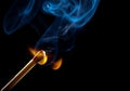 Ignition of match with smoke Royalty Free Stock Photo