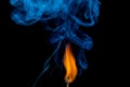 Ignition of match with smoke Royalty Free Stock Photo