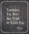Ignorance Plato quote Royalty Free Stock Photo