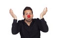 Ignorant businessman with clown nose Royalty Free Stock Photo