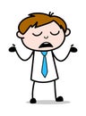 Ignorant - Office Salesman Employee Cartoon Vector Illustration