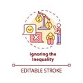 Ignoring inequality concept icon Royalty Free Stock Photo