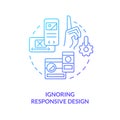 Ignoring responsive design blue gradient concept icon Royalty Free Stock Photo