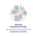 Ignoring responsive design concept icon Royalty Free Stock Photo