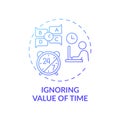 Ignoring time value concept icon