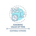 Ignoring time value concept icon