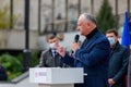Igor Dodon is the former president of the country. Meeting of the Party of Socialists. October 17, 2021 Balti Moldova Royalty Free Stock Photo