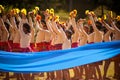 Igorot Girls dancing at Baguio Flower Festival Royalty Free Stock Photo