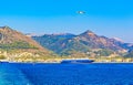 Igoumenitsa Ferry Port skyline seen from leaving ferry boat Greece Royalty Free Stock Photo