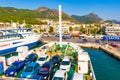 Igoumenitsa Ferry Port seen from leaving ferry boat deck Greece Royalty Free Stock Photo